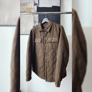 RAINFOREST Brown Quilted Shirt Jacket